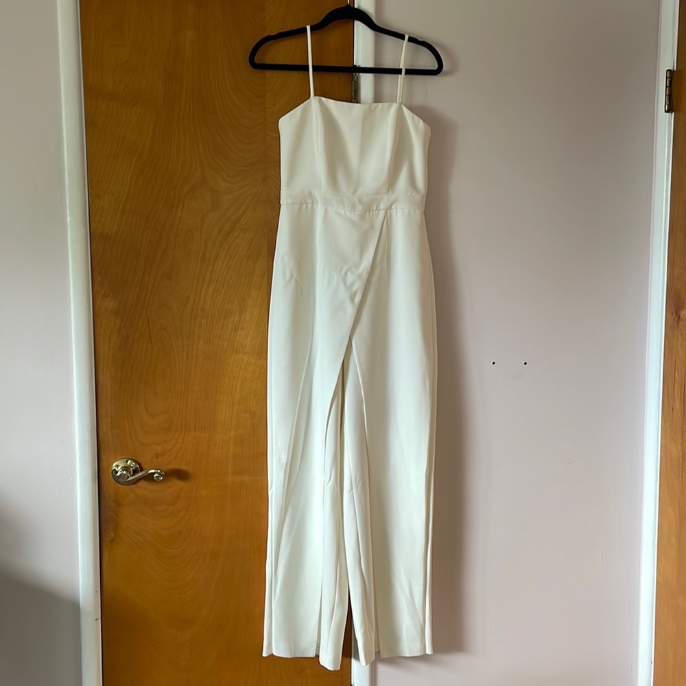 New White House Black Market Cream Jumpsuit 4